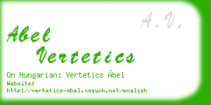 abel vertetics business card
