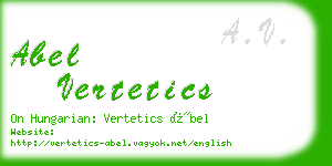 abel vertetics business card